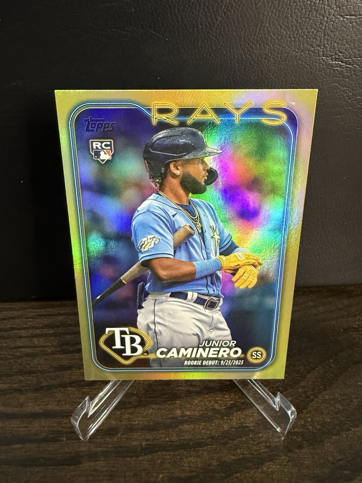 2024 Topps Update - Rookie Debut Junior Caminero #US223 Gold Rainbow Foil (RC)