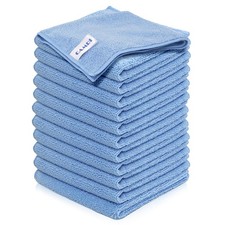 Microfiber Towel Cleaning Cloth   Pack of 12, Size 12.6  x 12.6  , Blue, Lint ...