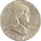 1963 Ben Franklin Silver Half Dollar Coin Circulated Grade Estimate Very Fine 30