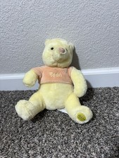 Disney Store Winnie the Pooh Infant Pooh 11  Plush Pastel Orange Shirt Authentic