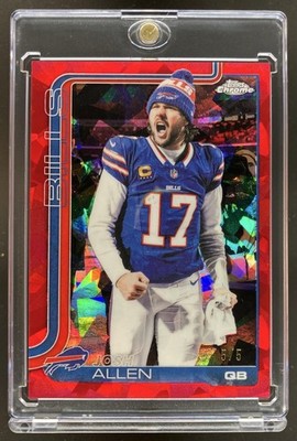 2025 Topps Chrome Sapphire Josh Allen Image Variation Red Refractor 5/5 Bookend