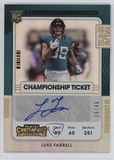 2021 Panini Contenders Rookie Championship Ticket 26/49 Luke Farrell Auto hg6