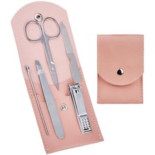 Travel Manicure Set Professional Nail Clipper Kit-5 Pieces Stainless Steel Ma...