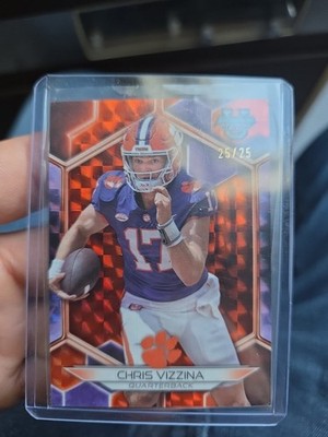 CHRIS VIZZINA Clemson 2023 Bowman University Best Football ORANGE  /25 SSP