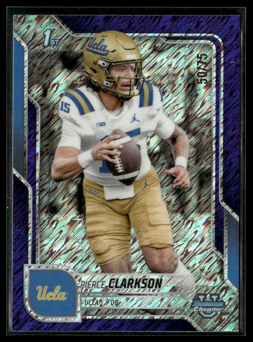 2025 Bowman U Chrome 1st 156 Pierce Clarkson Purple Shimmer Refractor /75 UCLA