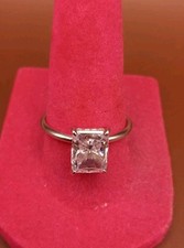 Radiant Cut Cubic Zirconia 925 Sterling Silver Engagement Ring