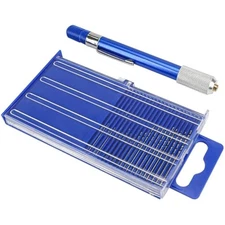 21PCS Carburetor Jet Drill Bits Pin Vise Set, Numbered 61-80 Mini Jewe