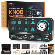 Auxbeam 8 Gang Rgb Knob Switch Panel Led Control Box Sos Relay System For Jeep