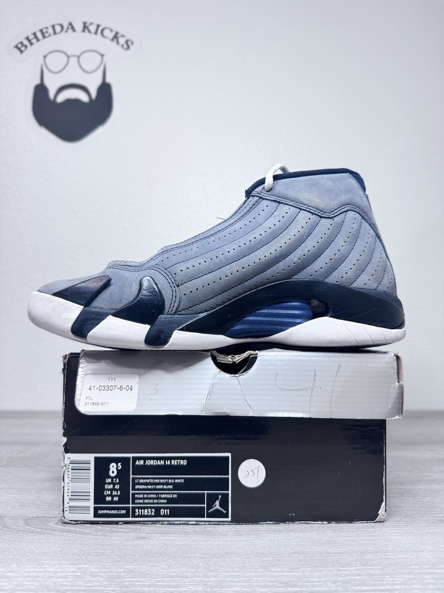 Size 8.5 - Air Jordan 14 XIV Retro 311832-011 Light Graphite Navy