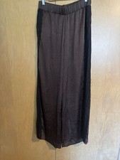 Anthropologie Elastic Waist Brown/black Lace Pants Sm/tall