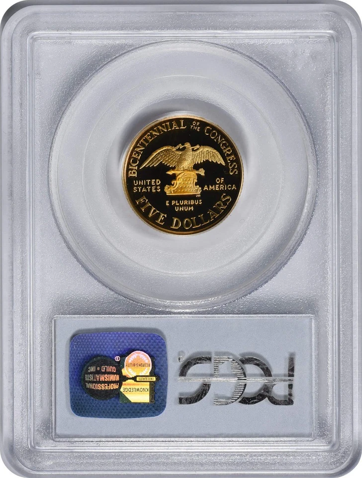 1989-W Congress $5 Gold Five Dollar Proof Commemorative PR69DCAM PCGS - Image 2 of 2