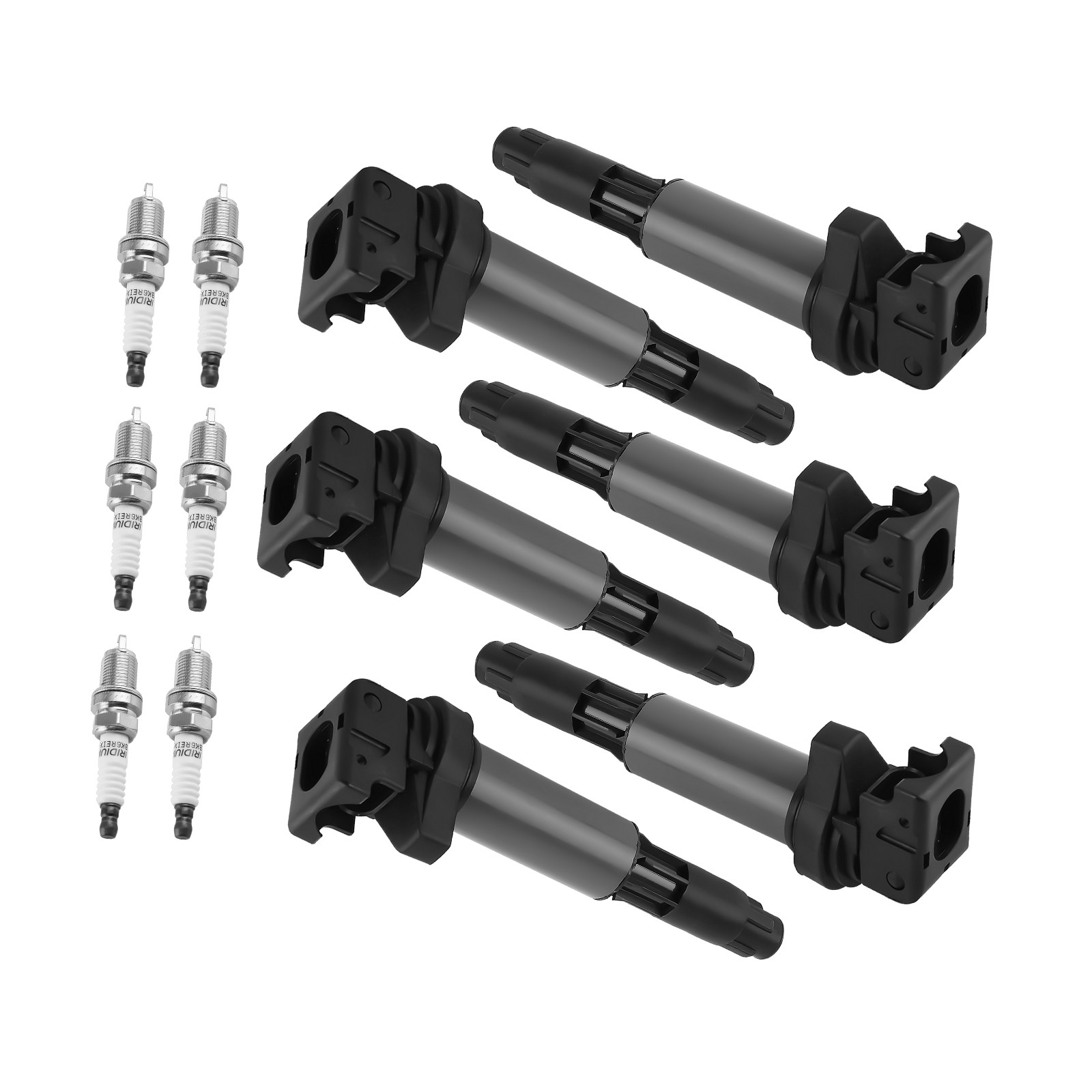 Ignition Coil & Iridium Spark Plug Set of 6 For BMW M3 X3 M3 Z3 Z4 Rolls-royce