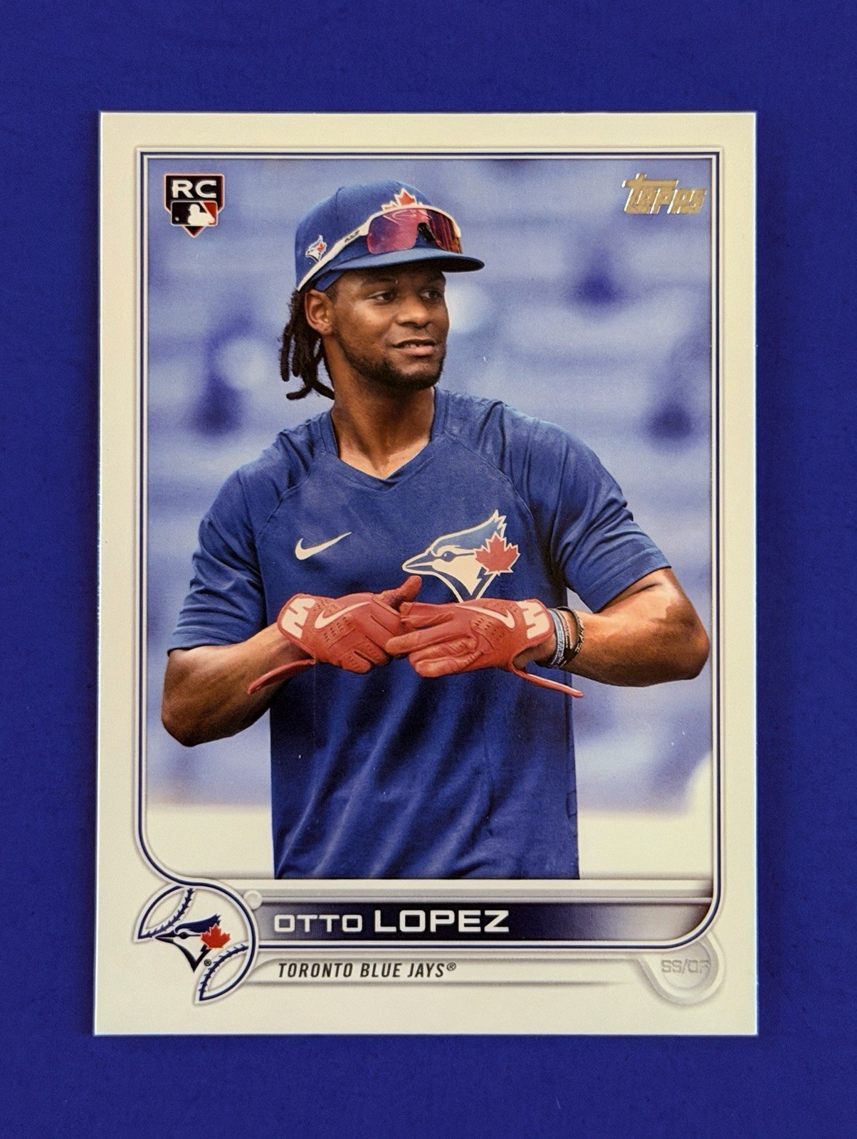 2022 Topps Otto Lopez Blue Jays Photo Variation SP Baseball Rookie Card #422