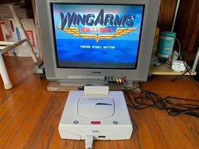 Sega Saturn HST-0014 white Japanese console system complete in box + 2 games