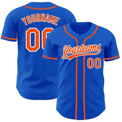 Custom Blue Orange Baseball Jersey Personalized Men Women Sport Team Shirt