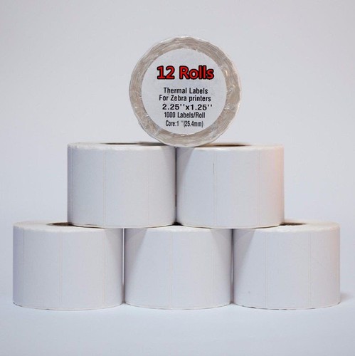 12 Rolle 2,25 Zoll x 1,25 Zoll Direkte Thermische Versandetiketten SKU Barcode Etikett für Zebra - Bild 3 von 6