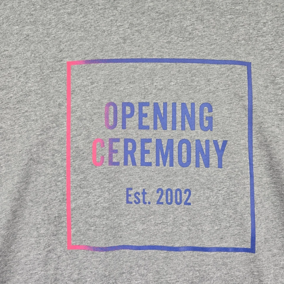 Camiseta Marca Ceremonia de Apertura Para Hombre Grande Gris Brezo Caja Logo Gráfico Algodón Foto 3 de 4