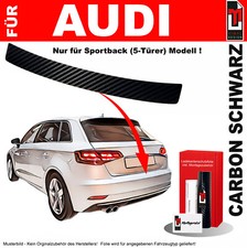 Lackschutzfolie Ladekante für Audi A3 Sportback 8V 2013-2020 Carbon Schwarz
