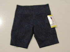 TUFF ATHLETICS Womens Active Blue Moon Print Shorts High Waist Sz Small NWT