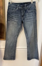 EXC T K Axel Vintage Boot Cut Distressed Jeans Flap Pocket  Mens 30x28