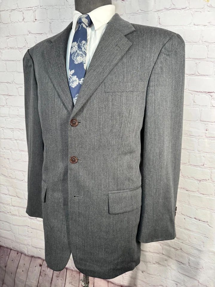 NAUTICA Hombres Gris Lana CLASSIC FIT 2 piezas Traje 40R Chaqueta 34x29 Pantalón Foto 3 de 4