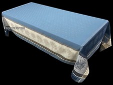 French Provencal Woven Jacquard Coated Tablecloth Lavender 63X 79 Made France