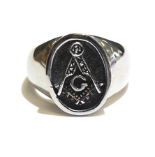 New Stainless steel black masonic ring 15.4g vintage gents 10