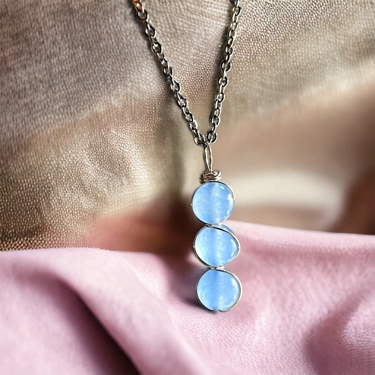 Blue healing crystal sale necklace