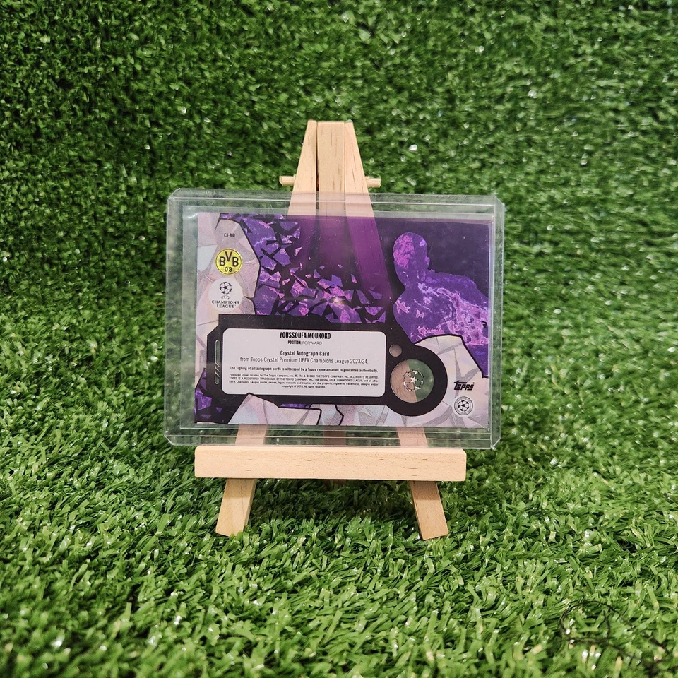 Youssoufa Moukoko Topps 23-24 Crystal Premium UEFA Autograph Auto Purple /99 - Image 2 of 2