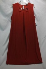 NWT NINE WEST Women's Twist Knot Tie Front with Keyhole Detail Dress Cayenne 16