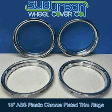 13" Chrome ABS Plastic Trim Rings / Beauty Rings 1 3/4" Depth # 1513P NEW SET/4