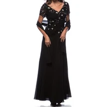 DFI Lace & Sequin Detail Gown Cocktail, Homecoming DRESS BLACK SZ XL NEW