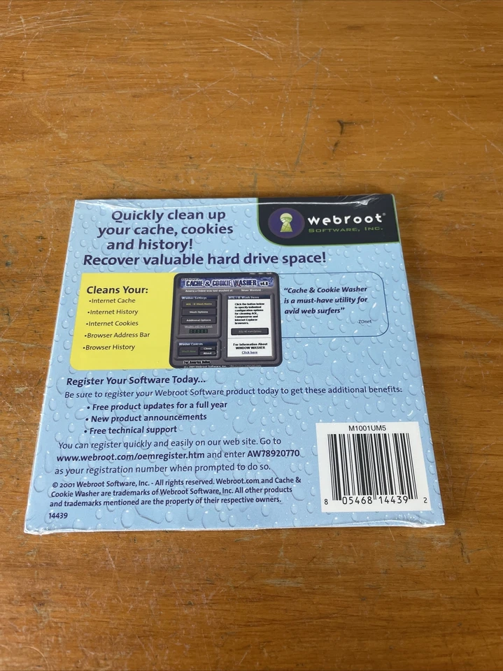 Webroot Software Cache Cookie Washer Computer Privacy and Clean-Up Utility 2001 - Image 2 of 2