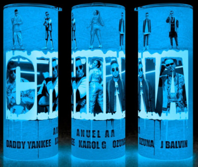 Glow in the Dark Karol G - Daddy Yankee - Anuel AA - Ozuna  China Cup Tumbler