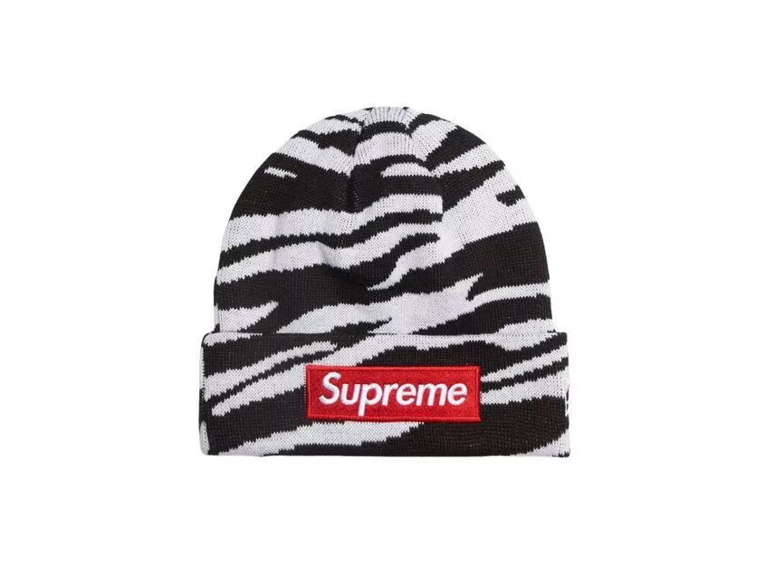 Bonnet zèbre logo boîte Supreme New Era