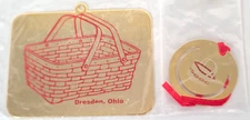 Longaberger - (2) Golden Metal Basket Tie-Ons - Sealed Packaging