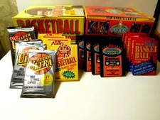$4.00 Old Unopened NBA BASKETBALL CARD LOT IN PACKS GU or Auto Card with 5 lots