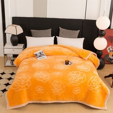 Korean  Mink Fleece Organic King Blanket, 2 Ply Reversible Silky Soft Plush Warm