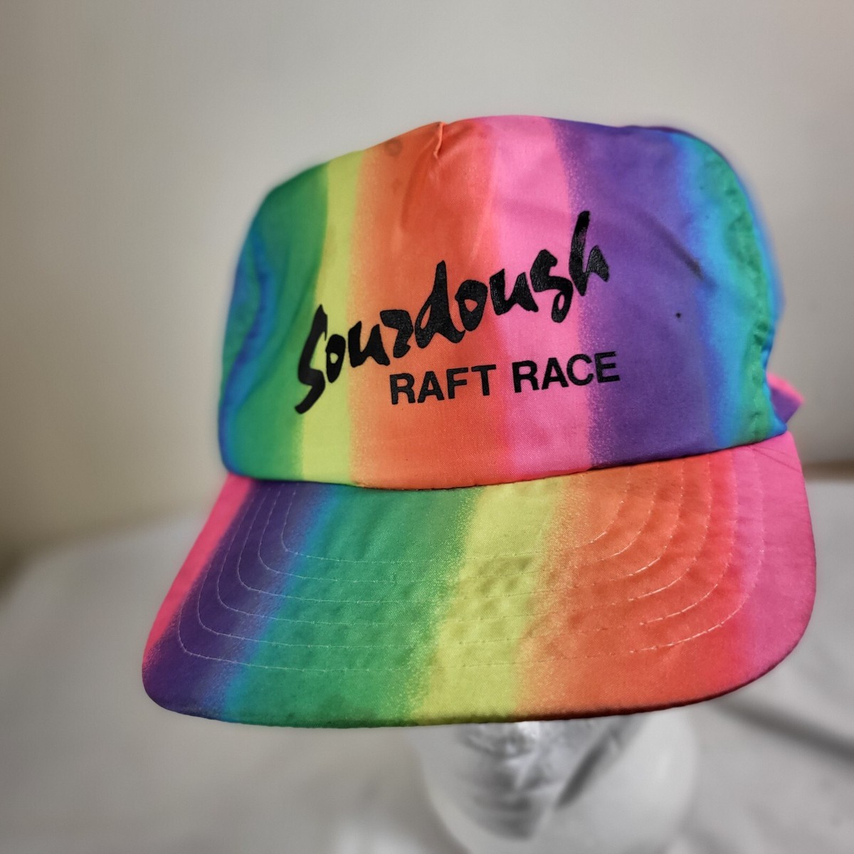 SOURDOUGH RAFT RACE Rainbow Hat Snapback Baseball Vintage 90s Cap  Nylon View 2