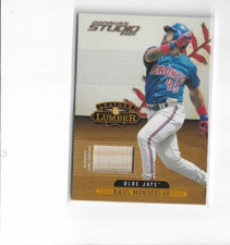 2001 Studio Leather & Lumber Raul Mondesi Bat Card #LL-24 Blue jays