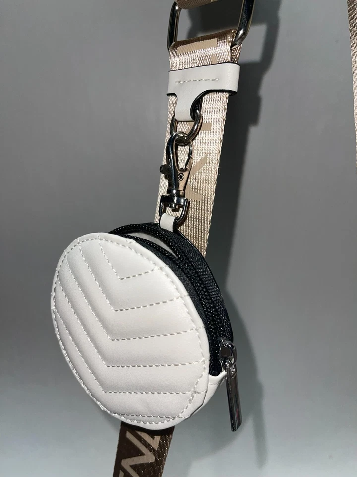 KENDALL + KYLIE Genuine White Leather Snap Button Crossbody Shoulder Bag Purse - Image 3 of 4