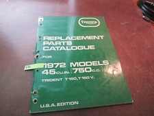 Triumph Parts Catalog List 1972 Trident T150 T150V Service Manual Book 232G
