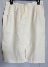 Vintage SILK ASSETS Diane Von Furstenberg Silk Ivory A-line Knee Length Skirt M