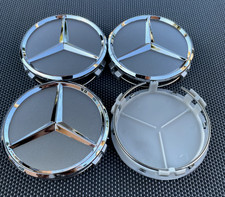 NEW 75MM 4 Genuine Wheel Hub Cap Mercedes Benz Star Alloy Wheel Silver E S SL