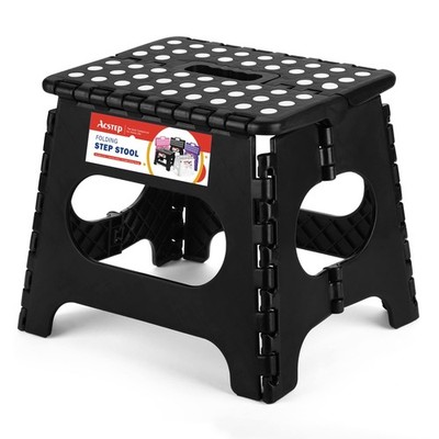 Folding Step Stool 11 Inch, Sturdy Plastic Foldable Step Stool for Kids & Adu...
