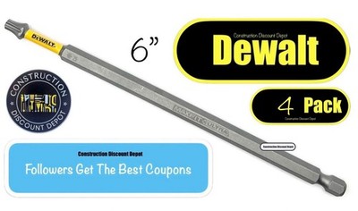 4 Pack Dewalt Maxfit Ultra 6in T25 Torx Drill Bit Set Impact Ready T-25 6''