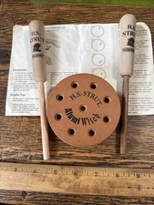 Vtg HS STRUT Alumi WITCH FRICTION POT TURKEY CALL + 2 STRIKERS Rosewood Hickory