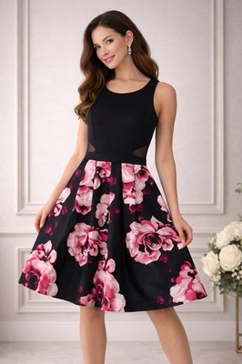 slim fit dress slacks Shani Collection Floral Jacquard Organza Fit & Flare Dress Size 8 main image 0