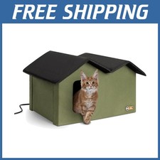 Extra-Wide Heated Cat House with 2 Safe Exits