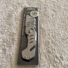 Stainless folding utility knife no DG hardware